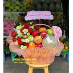 giỏ trái cây kèm hoa 02