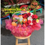 giỏ trái cây kèm hoa 06