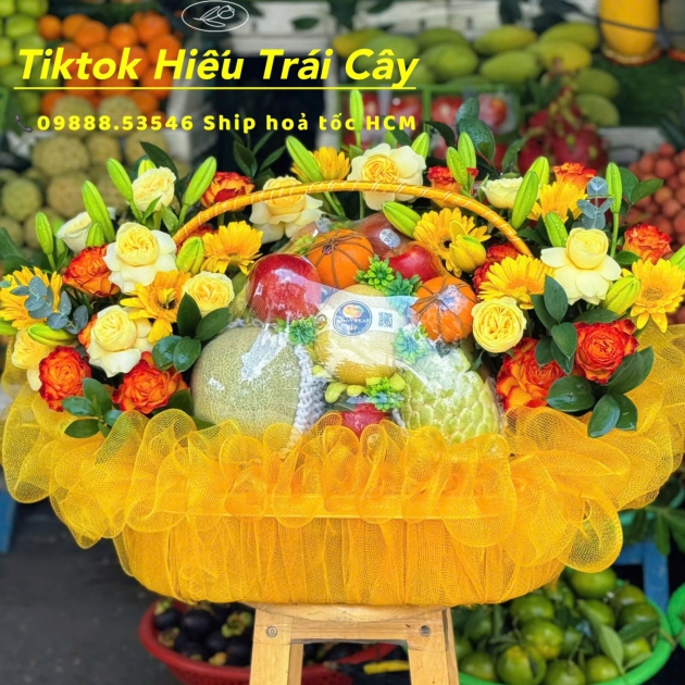 giỏ trái cây kèm hoa 10